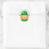 Rond Happy St Patrick's Day Leprechaun Round Sticker (Sac)