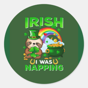 Rond Happy St. Patrick's Day Sloth sticker
