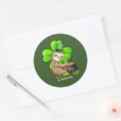 Rond Happy St. Patrick's Day Sloth sticker (Enveloppe)