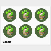 Rond Happy St. Patrick's Day Sloth sticker (Feuille)