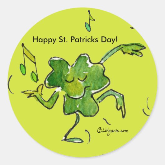 Rond Happy Sticker Shamrock de la Saint-Patrick (Devant)