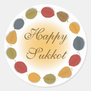 Rond Happy Sukkot Holiday Sticker
