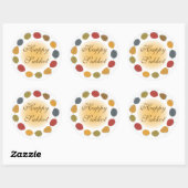 Rond Happy Sukkot Holiday Sticker (Feuille)