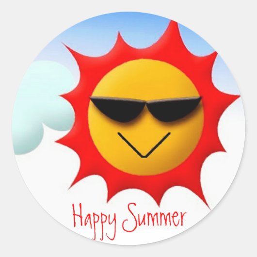 Rond Happy Summer Sticker (Devant)