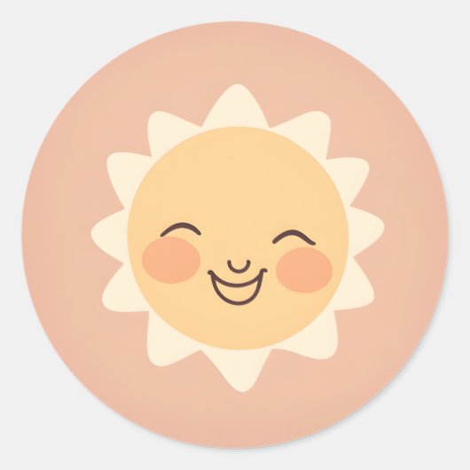 Rond Happy Sun Sticker (Devant)