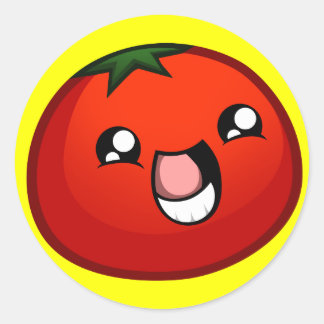 Rond Happy Tomato Sticker