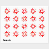 Rond Happy Valentine’s Star Hearts Round Sticker (Feuille)