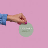 Rond He Is Risen Minimal Easter Faith Round Sticker