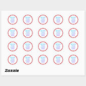 Rond Heart Border Round Sticker with a Business Logo (Feuille)