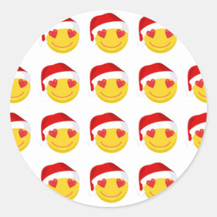ROND **HEART EYES PÈRE NOËL*** STICKER DE NOËL