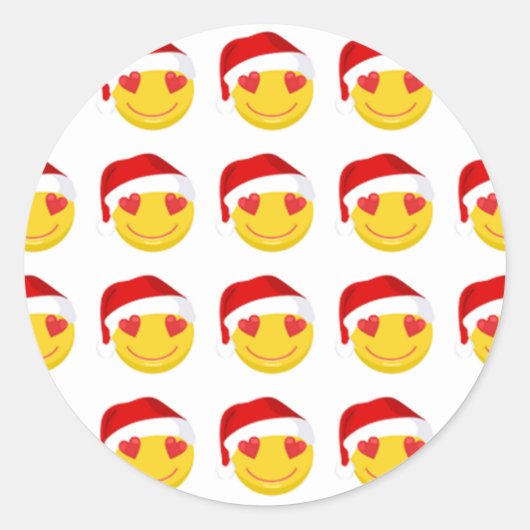 ROND **HEART EYES PÈRE NOËL*** STICKER DE NOËL (Devant)