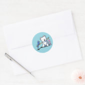 Rond Heart Strings Westie Sticker (Enveloppe)