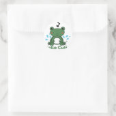 Rond Hello Cutie Frog Sticker – Cute Aesthetic Round St (Sac)