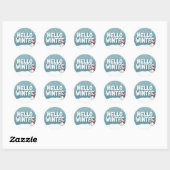 Rond Hello Winter Snowman Sticker (Feuille)