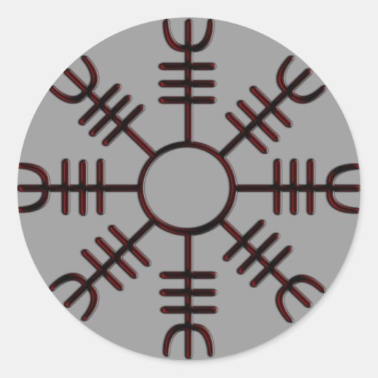 Rond Helm of Awe Red Glow Sticker (Devant)