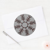 Rond Helm of Awe Red Glow Sticker (Enveloppe)