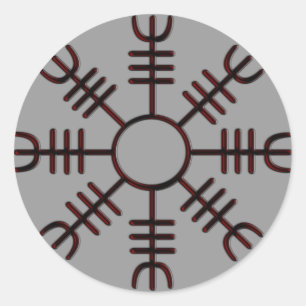 Rond Helm of Awe Red Glow Sticker