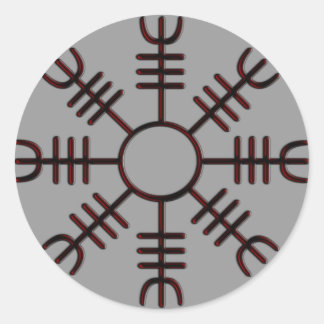 Rond Helm of Awe Red Glow Sticker