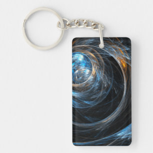 Rond het Abstracte Art. van de Wereld Sleutelhanger