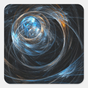 Rond het Abstracte Kunstplein ter wereld Vierkante Sticker