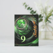 Rond het Briefkaart van het Groene Aantal van de W (Staand voorkant)