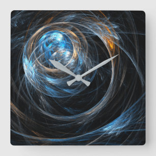 Rond het World Abstract Art Square Vierkante Klok