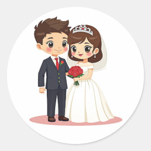 Rond Heureux Jamais après Mariage Sticker