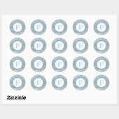 Rond Hiver Wonderland Sticker Mariage monogramme 2 (Feuille)