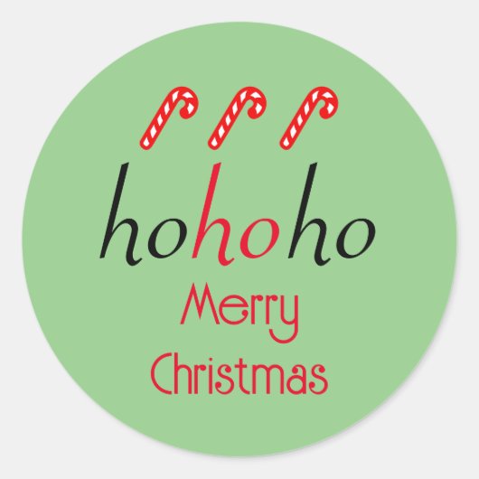 Rond HoHoHo Green Joyeux Sticker de Noël (Devant)