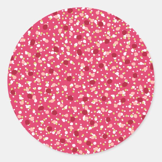Rond Holiday Sprinkles Hot Pink Sticker (Devant)