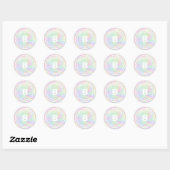 Rond Holographique Monogramme Adresse Classic Sticker R (Feuille)