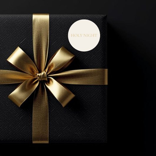 Rond HOLY NIGHT Cream Christmas Sticker #2