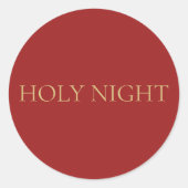 Rond HOLY NIGHT Red Minimal Christmas Sticker #4 (Devant)