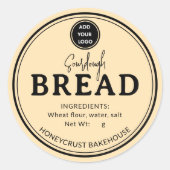 Rond Honey Yellow Bakery Sourdough Bread Label Sticker (Devant)