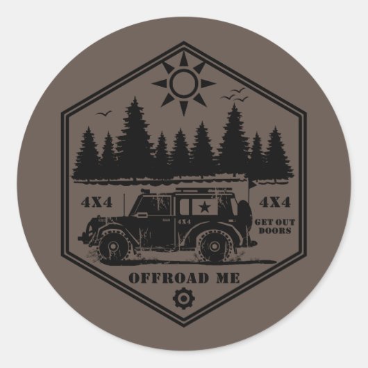 Rond HORS ROUTE MOI Sticker Wilderness Bb Classic Round (Devant)