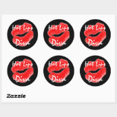Rond "Hot Lips Diva" En Sticker Noir - Personnalisable (Feuille)