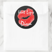 Rond "Hot Lips Diva" En Sticker Noir - Personnalisable (Sac)
