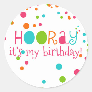 Rond Hourra c'est mon Sticker pour Poka Dot Anniversair