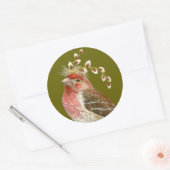 Rond House finch sticker (Enveloppe)