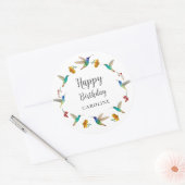 Rond Hummingbird Custom Birthday Sticker (Enveloppe)
