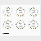 Rond Hummingbird Custom Birthday Sticker (Feuille)