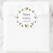 Rond Hummingbird Custom Birthday Sticker (Sac)