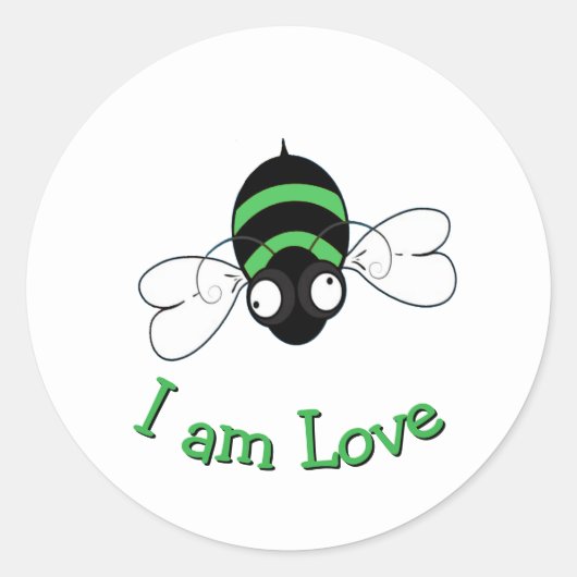 Rond I Am Love Bee Sticker (Devant)