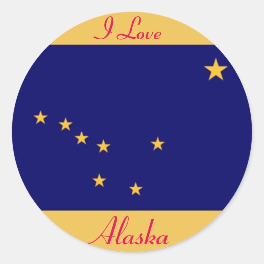 Rond I Love Alaska Sticker (Devant)