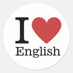Rond I ❤️ Love Anglais STICKER