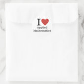 Rond I ❤️ Love Applied Mathematics STICKER (Sac)
