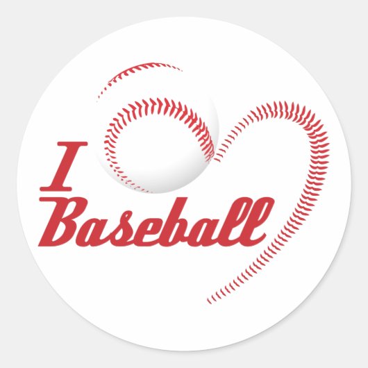 Rond I Love Baseball Sticker (Devant)