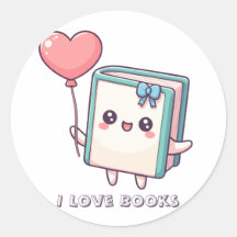 I Love Books Cute Heart sticker