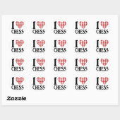 Rond I Love Chess Sticker (Feuille)