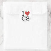Rond I ❤️ Love CS - Service Clientèle Dept. - STICKER (Sac)